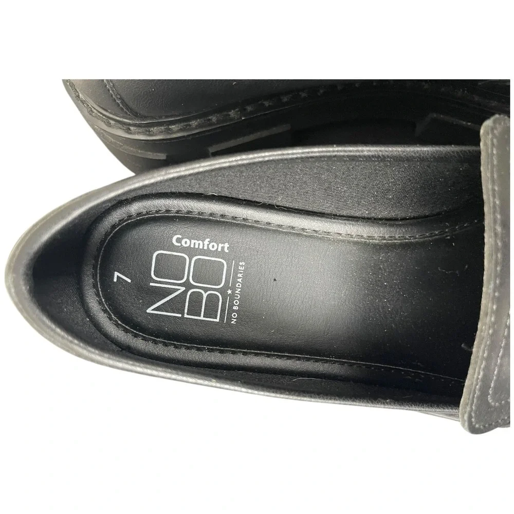 No Boundaries Lug Loafers‎ Womens  7 Chunky Platform Y2K Goth Grunge Chain Shoes